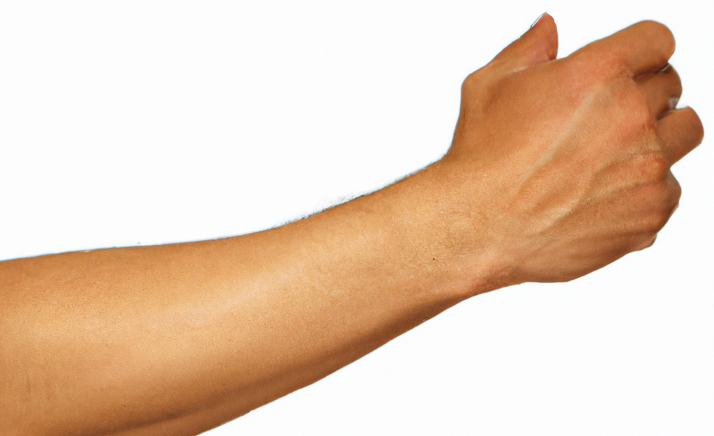 Man met tintelende arm