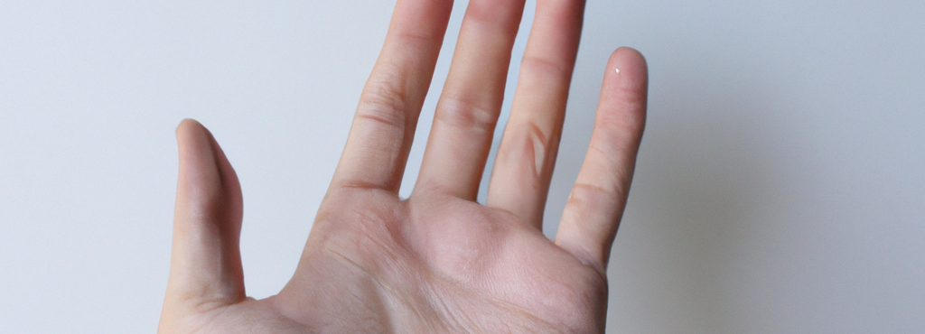 Vrouwenhand die last heeft van een tintelende pink